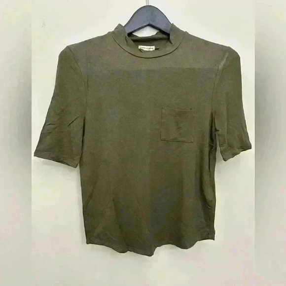 Articles of Society Women Top Pocket Tee Green Pullover Short Sleeve Size S NWT - Picture 2 of 8